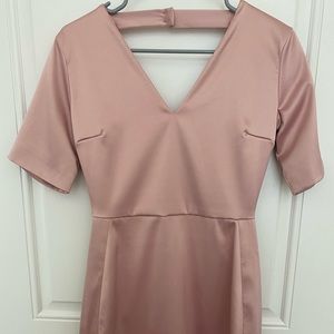 Missguided pink silk like mini dress
